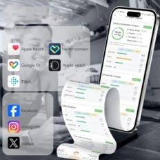 Peso corporeo arleaf, modello Bluetooth con 8 elettrodi, alta precisione