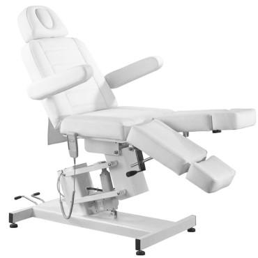 Fauteuil Cosmétique Électrique Azzurro 706 Pedi 1 Moteur Blanc — vue latérale