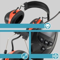 PROTEAR Zestaw ochronny Bluetooth 5.3 SNR 30 dB, nie zestaw, pomarańczowy