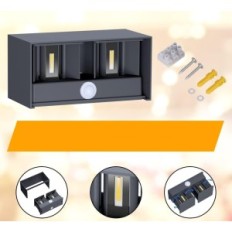 Lámpara Klighten 24W con sensor de movimiento 2 PCS. IP65 3000K, luz ajustable