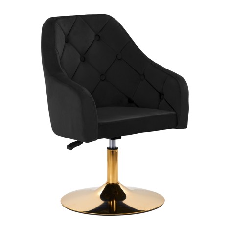 Silla giratoria 4Rico QS-BL14G negra — vista frontal