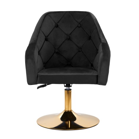 Silla giratoria 4Rico QS-BL14G negra — vista frontal