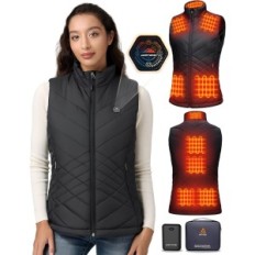 Gestobi gilet chauffé pour femmes, 16000 mah, 7,4 V, noir, taille m