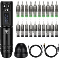 Kit Tattoo Tatelf - Máquina inalámbrica con pantalla LED