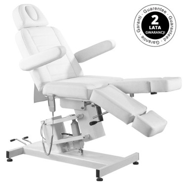 Sillón cosmético eléctrico Azzurro 706 pedi 1 motor blanco — vista lateral