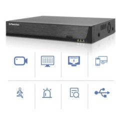 Evtevision NVR 32CH 4K Recorder - Fjernadgang, 16 POE-porte, uden HDD