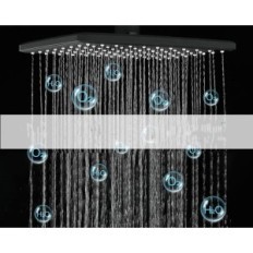 Zestaw prysznicowy Julymoda, 4 tryby, 20 cm, czarny, Powystawowy