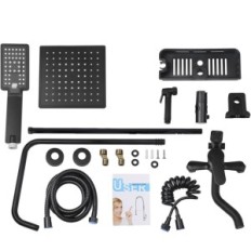 Julicoda tuš set, 4 načina, 20 cm, crna, izložba