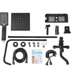 Julicoda Duche Set, 4 Modos, 20 cm, Preto, Exposição