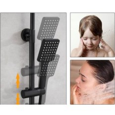 Julicoda Shower Set, 4 modi, 20 cm, zwart, tentoonstelling