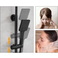 Julicoda Duche Set, 4 Modos, 20 cm, Preto, Exposição