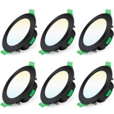 Alusso Glavni zaromet 7W LED 3 barve, nastavljiv, IP44, 6 kosov, črna