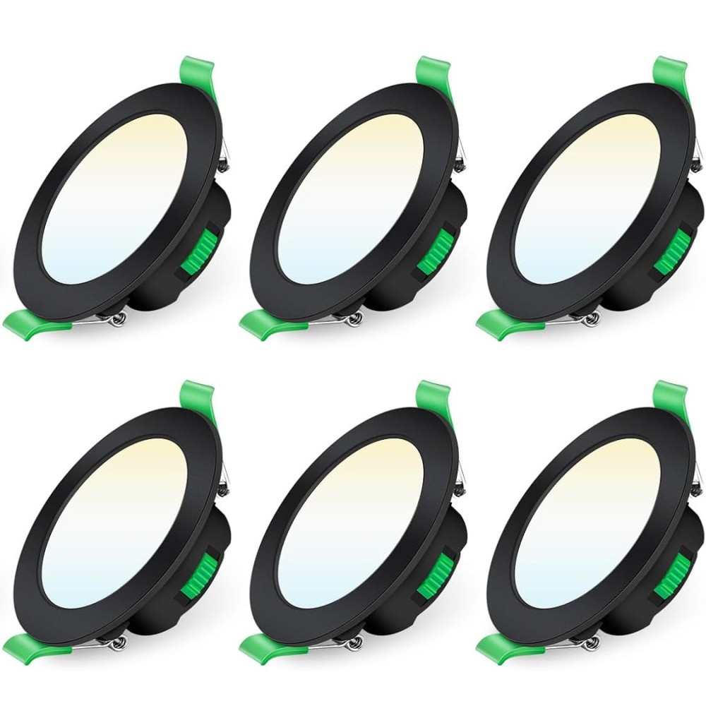 Alusso lukturu 7W LED 3 krāsas, regulējams, IP44, 6 gab., Melns