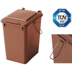 Basket container for segregation sorting garbage and bio waste - brown 10l