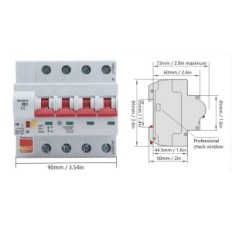 Interruptor WIFI 4-Field Walfront Resistente al fuego AC400V 100A con protección