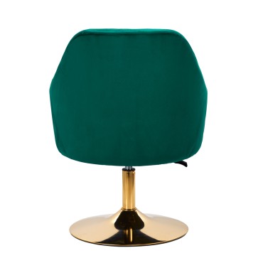 Silla giratoria 4Rico QS-BL14G terciopelo verde — vista trasera