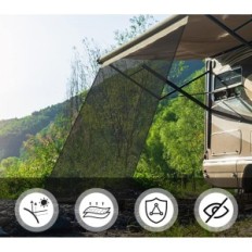 Front wall for the camera Phatrip 2.45 m x 4.30 m Waterproof sun visor for tents and camper