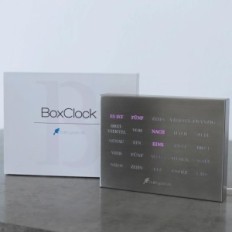 Elegáns LED óra építéshez BoxClock iroda német, csiszolt acél Post- kiállítás