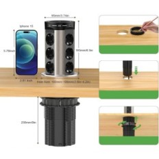HANTERORE reverzibilis aljzat, 16 A, USB, 12-pin, 15 W, 2M kábel