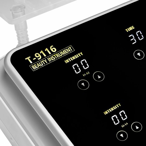 Elegante Platinum T9116 elektrostimulationsapparat — nærbillede af betjening