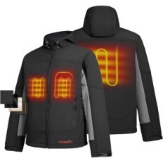 Herrenjacke mit elektrischem Heizungskonzept, schwarz, XL-Größe