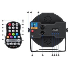 Gade Headlight Gdjrttk, RGBWA UV 12 LED, 5500 mAh, 4 stk