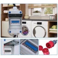 Medidor de energía digital Dewinlvd, 32A, 400V, IP44, Exposición