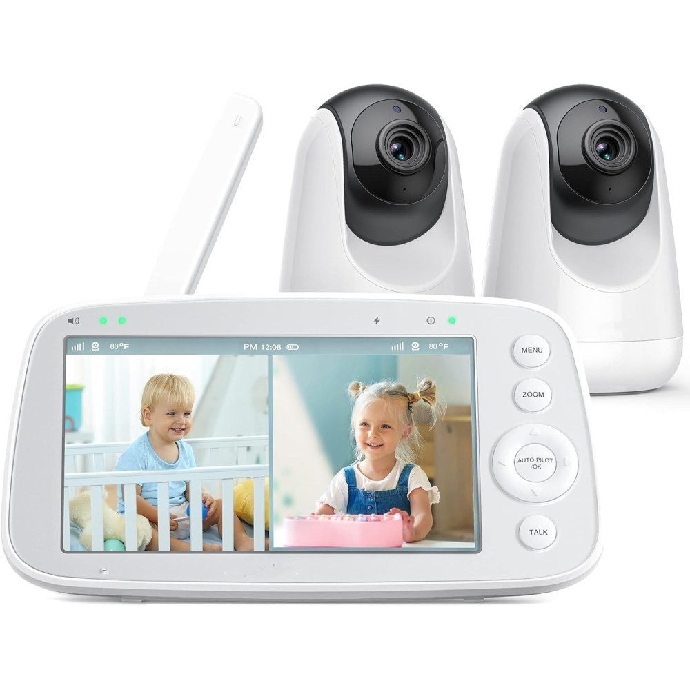 Moniteur pour enfants FAKME 5 "720p, 2 caméras, 300 m, 4500 mAh, utilisé