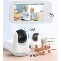 Monitor per bambini FAKME 5 "720p, 2 telecamere, 300 m, 4500 mAh, usati