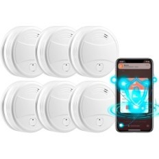 Detector of smoke 85 dB 6 pcs. Smart smoke detectors with alarm and Wi-Fi communication