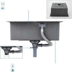 KINKIBOS kitchen sink, 304 stainless steel, 35 x 50 cm