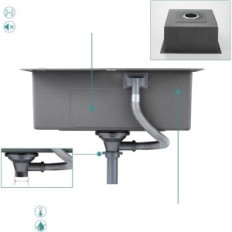 KINKIBOS kitchen sink, 304 stainless steel, 35 x 50 cm