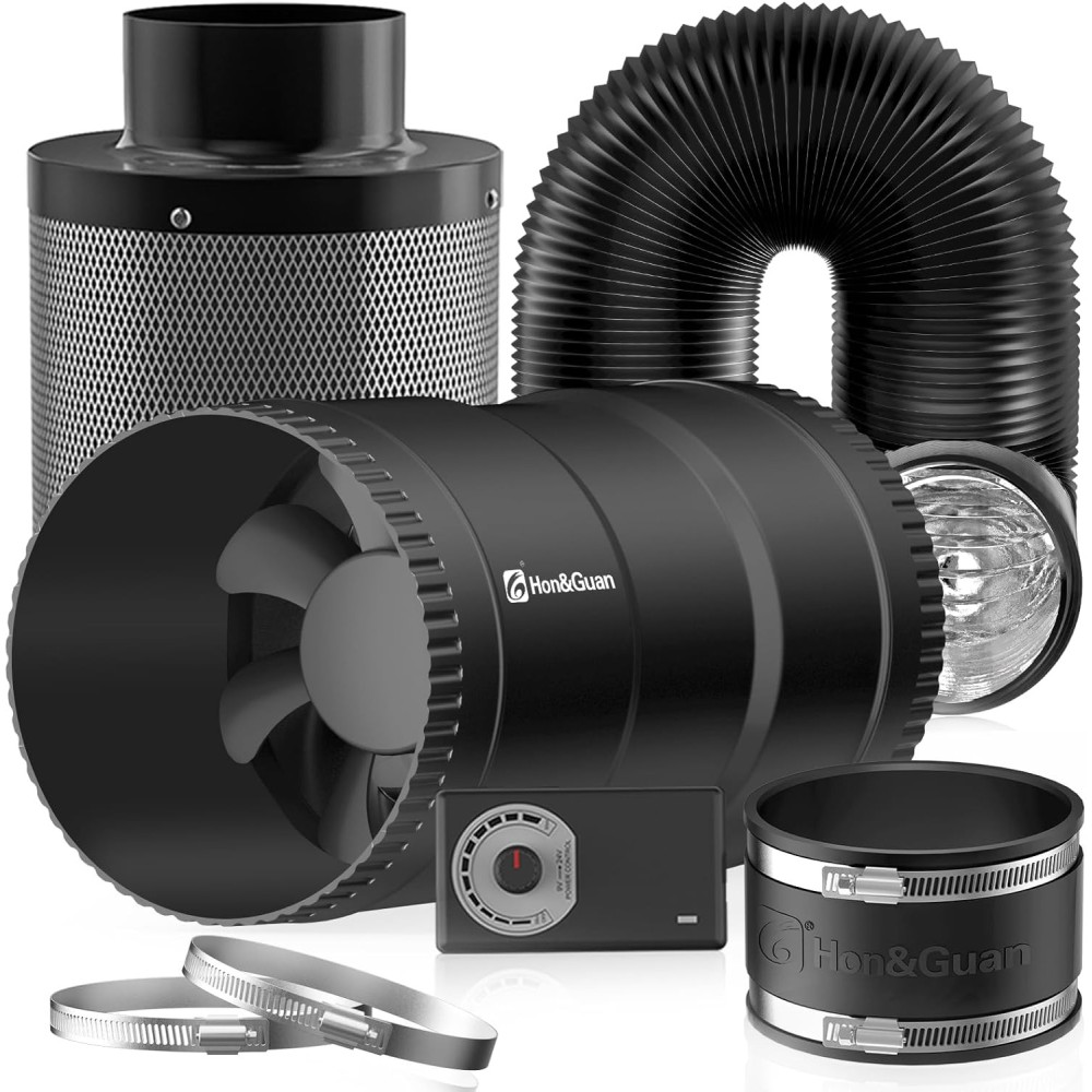 Hon & Guan 100 mm Ventilasjonssett med vifte 221m3 / t, brukt