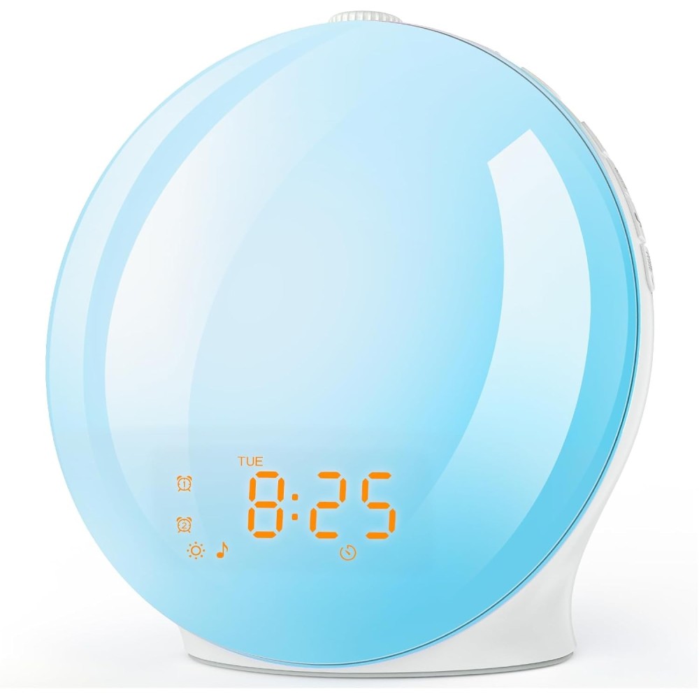 Sveglia FORYYDR Light, 20 livelli luminosità, USB, radio FM