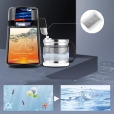 Destillero de agua de Hanchen, acero inoxidable 304, 750 W, 4 L, gris oscuro