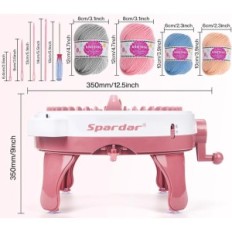 Spardor Knitting Machine 48 aghi con un contatore di riga per una sciarpa