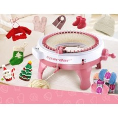 Spardor Knitting Machine 48 aghi con un contatore di riga per una sciarpa