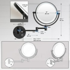Trucco per il trucco Reckodor, USB, 1x / 5x, 6500K, 2600mAh, 360