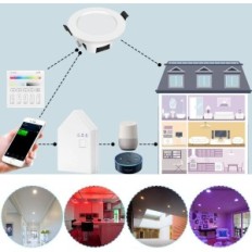 Lampe Downlight Rgbic, WiFi, Bluetooth, 9W, 160 000 couleurs, Alex, 10 pièces