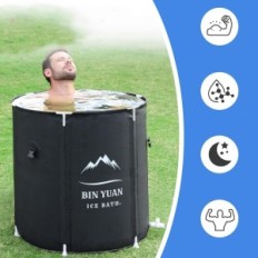 Folding Portable Bath B & Y 80x75 cm Black Compact Bath Bath at home and on Traveling Portable Design