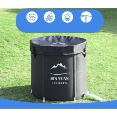 Bain portable pliant B & Y 80x75 cm Noir Bain de bain Compact à la maison et sur design portatif itinérant