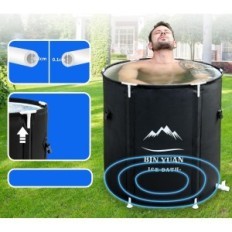 Bain portable pliant B & Y 80x75 cm Noir Bain de bain Compact à la maison et sur design portatif itinérant