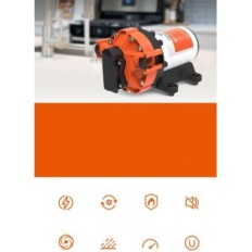Seaflo, 12 V membranpump, 5,0 liter per minut, 4,8 bar