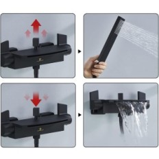 Homelody water mixer black bathtub stylish shower with waterfall