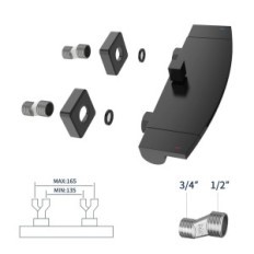 Homelody Water Mixer Black Bathtub Stilig dusj med foss