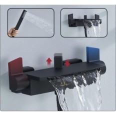 Homelody Water Mixer Black Batchtub Stilvolle Dusche mit Wasserfall