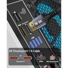 STOUCHI DisplayPort Cable 1.4 for spillmonitor, 240Hz, 3 m