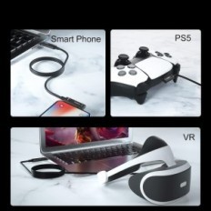 Huaham Fibra óptica USB C para cable de cable USB C a la derecha 10m Slim Slim 3,1 m de largo