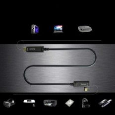 Huaham οπτικών ινών USB C για καλώδιο καλωδίου USB C έως δεξιά 10m λεπτό λεπτό 3,1 m μήκους