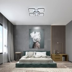 Lampada a LED usata 64 W 6500 K 60cm Lampada da soffitto nero Dorlink Modern per ufficio o bagno